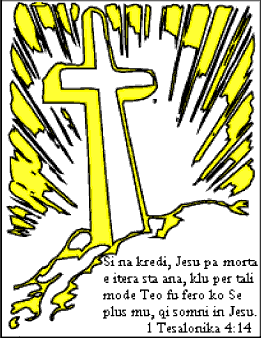 [pikto de kruci e verba de 1 Tes. 4:14]